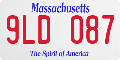 MA license plate 9LD087