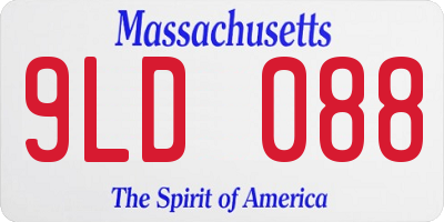 MA license plate 9LD088