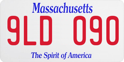 MA license plate 9LD090