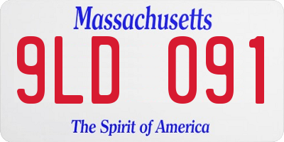 MA license plate 9LD091