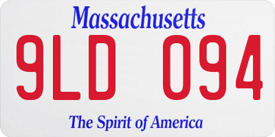 MA license plate 9LD094