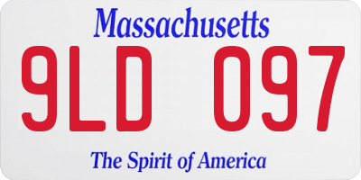 MA license plate 9LD097