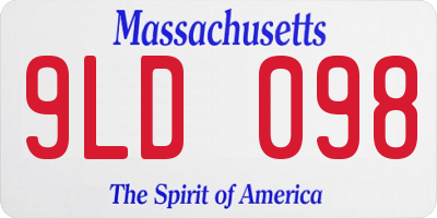 MA license plate 9LD098