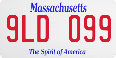 MA license plate 9LD099