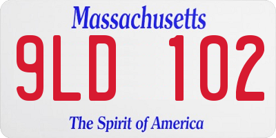 MA license plate 9LD102