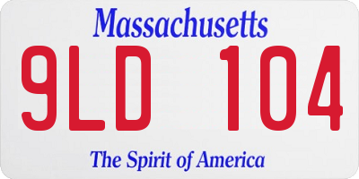 MA license plate 9LD104