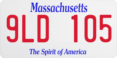 MA license plate 9LD105
