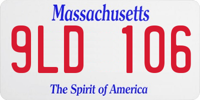 MA license plate 9LD106