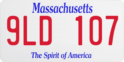 MA license plate 9LD107