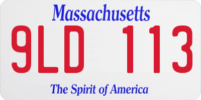 MA license plate 9LD113