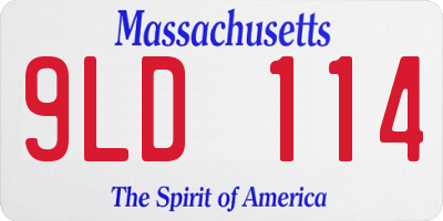 MA license plate 9LD114