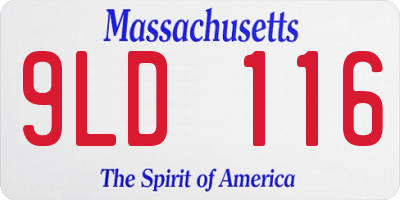 MA license plate 9LD116