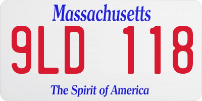 MA license plate 9LD118