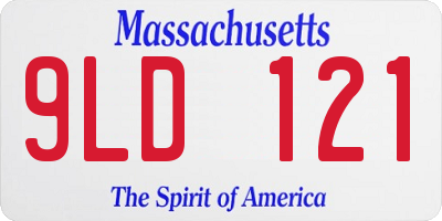 MA license plate 9LD121