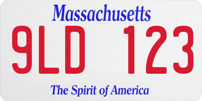MA license plate 9LD123