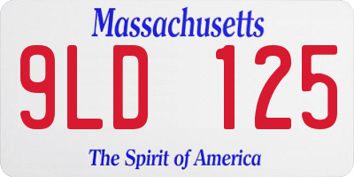 MA license plate 9LD125