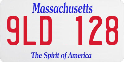 MA license plate 9LD128