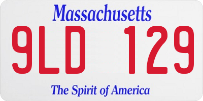 MA license plate 9LD129