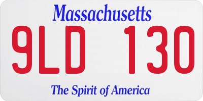 MA license plate 9LD130