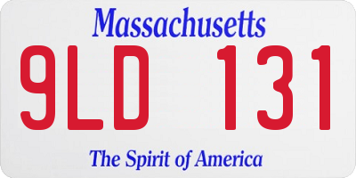 MA license plate 9LD131