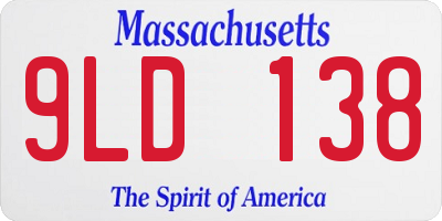 MA license plate 9LD138