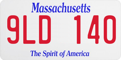 MA license plate 9LD140