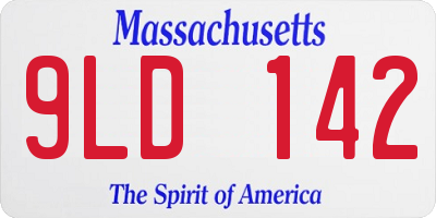 MA license plate 9LD142