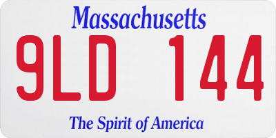 MA license plate 9LD144