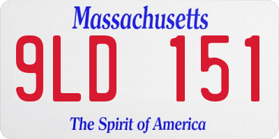 MA license plate 9LD151
