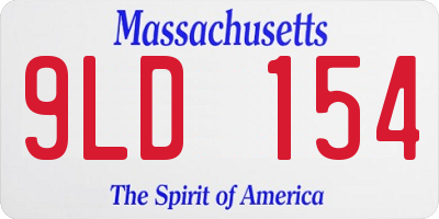 MA license plate 9LD154