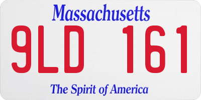 MA license plate 9LD161