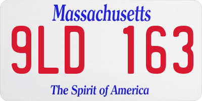 MA license plate 9LD163