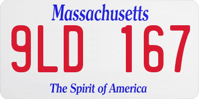 MA license plate 9LD167