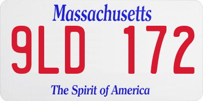 MA license plate 9LD172