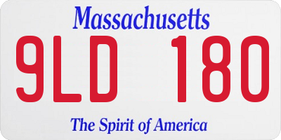 MA license plate 9LD180