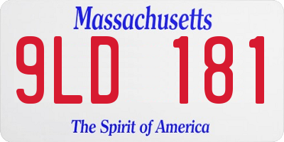 MA license plate 9LD181