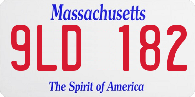 MA license plate 9LD182