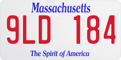 MA license plate 9LD184