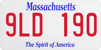 MA license plate 9LD190