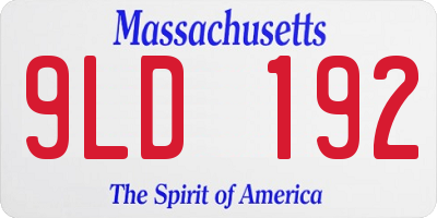 MA license plate 9LD192