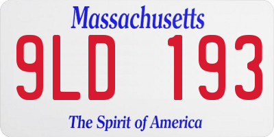 MA license plate 9LD193