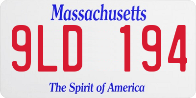 MA license plate 9LD194