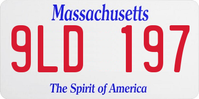 MA license plate 9LD197