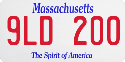 MA license plate 9LD200