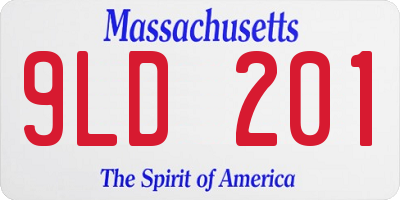 MA license plate 9LD201