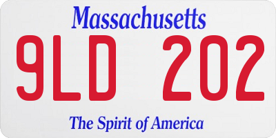 MA license plate 9LD202