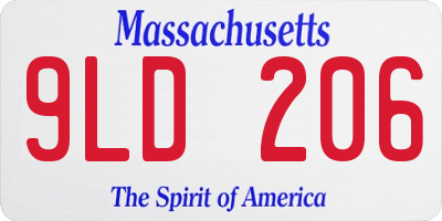 MA license plate 9LD206