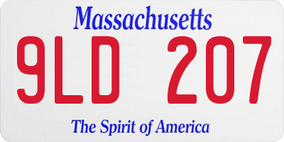 MA license plate 9LD207