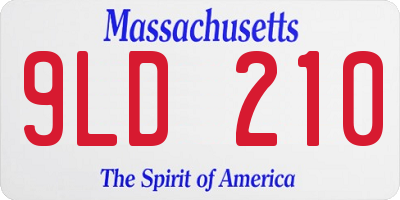 MA license plate 9LD210
