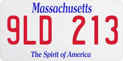 MA license plate 9LD213